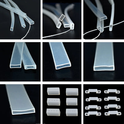 1-10m White/Transparent Neon Silicone Tube LED Rope Lamp Waterproof Diffuser Cover For 8/10/12m RGB Flexible Strip Light Channel.