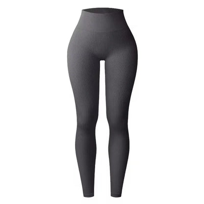 Women's seamless knitted thread yoga pants high waisted sports leggings hip lifting running training slimming and fashionable.