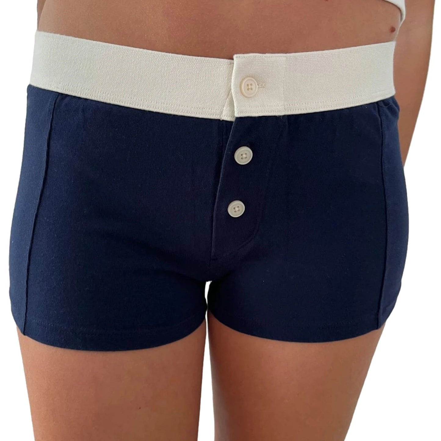 Combhasaki Womens Loungewear Shorts Y2K Vintage Elastic Low Waist Button Closure Graphic Printed Aesthetic Slim Fit Bottoms.