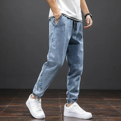 Spring Summer Jeans Men Fashion Tapered Harem Denim Pants Casual Jogger Baggy Jean Trousers Male Plus Size 5XL Streetwear.