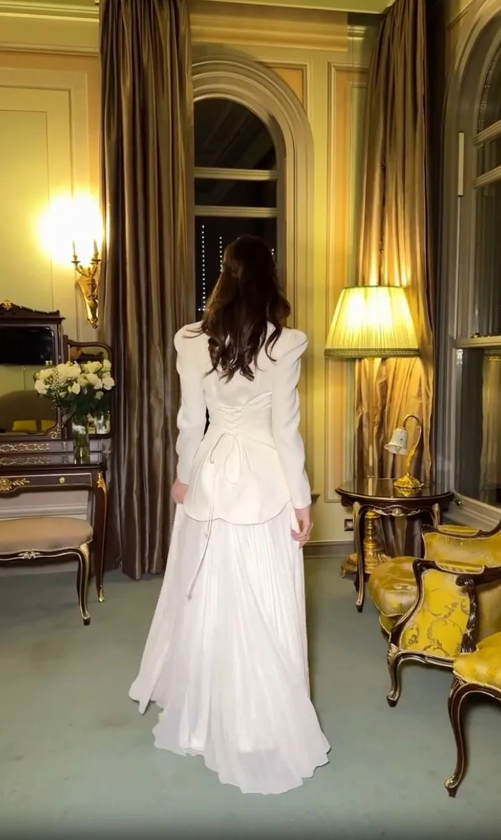 Eid Women Dress Muslim Abaya Pleated Shirt Skirt 2 Piece Set Diamond Party Ramadan Long Dresses Vestidos Largos Arab Long Robe