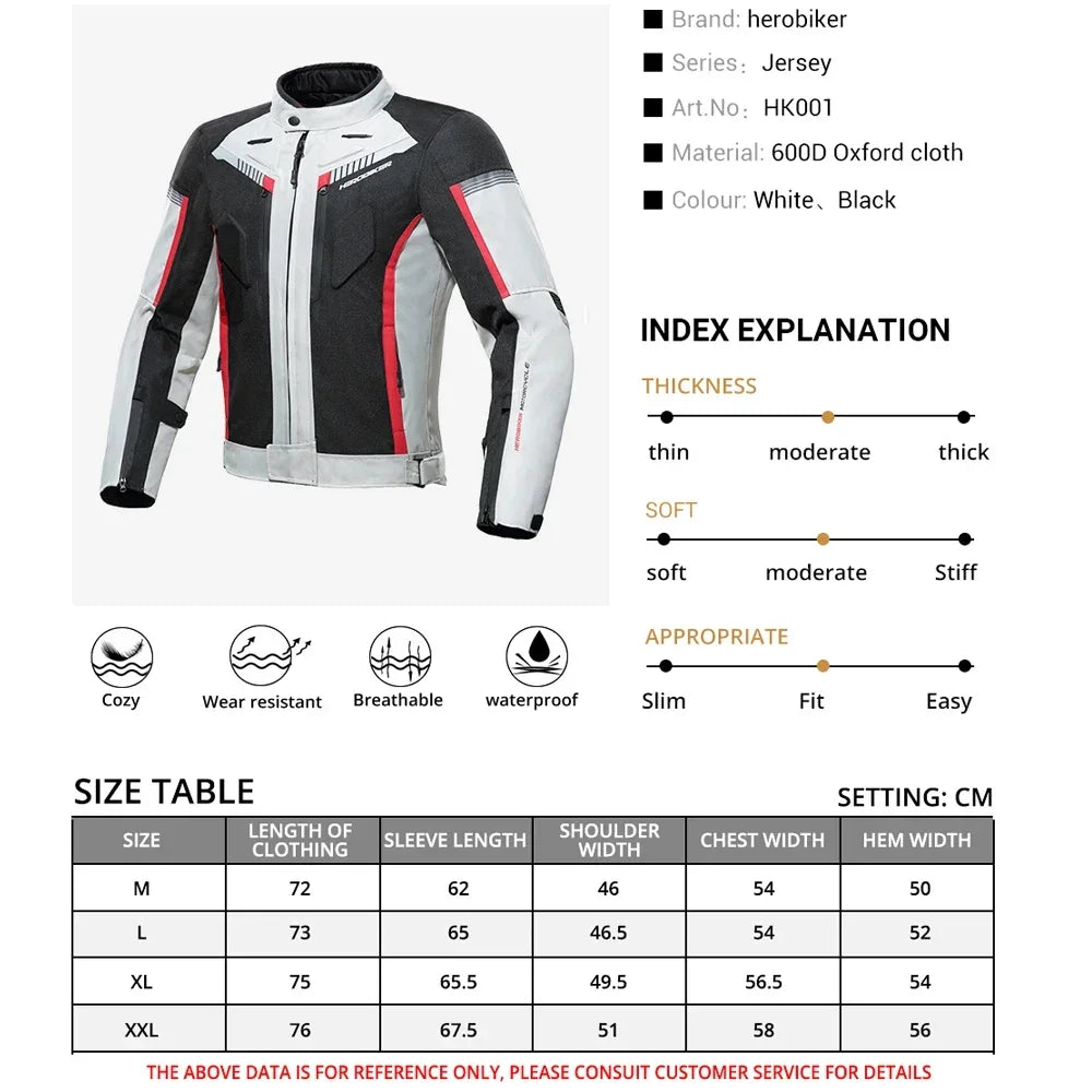 Best Selling Waterproof Motorcycle Jacket Man Racing Suit Wearable Motorcycle Jacket Motorcycle Pants Moto with EVA Protection.