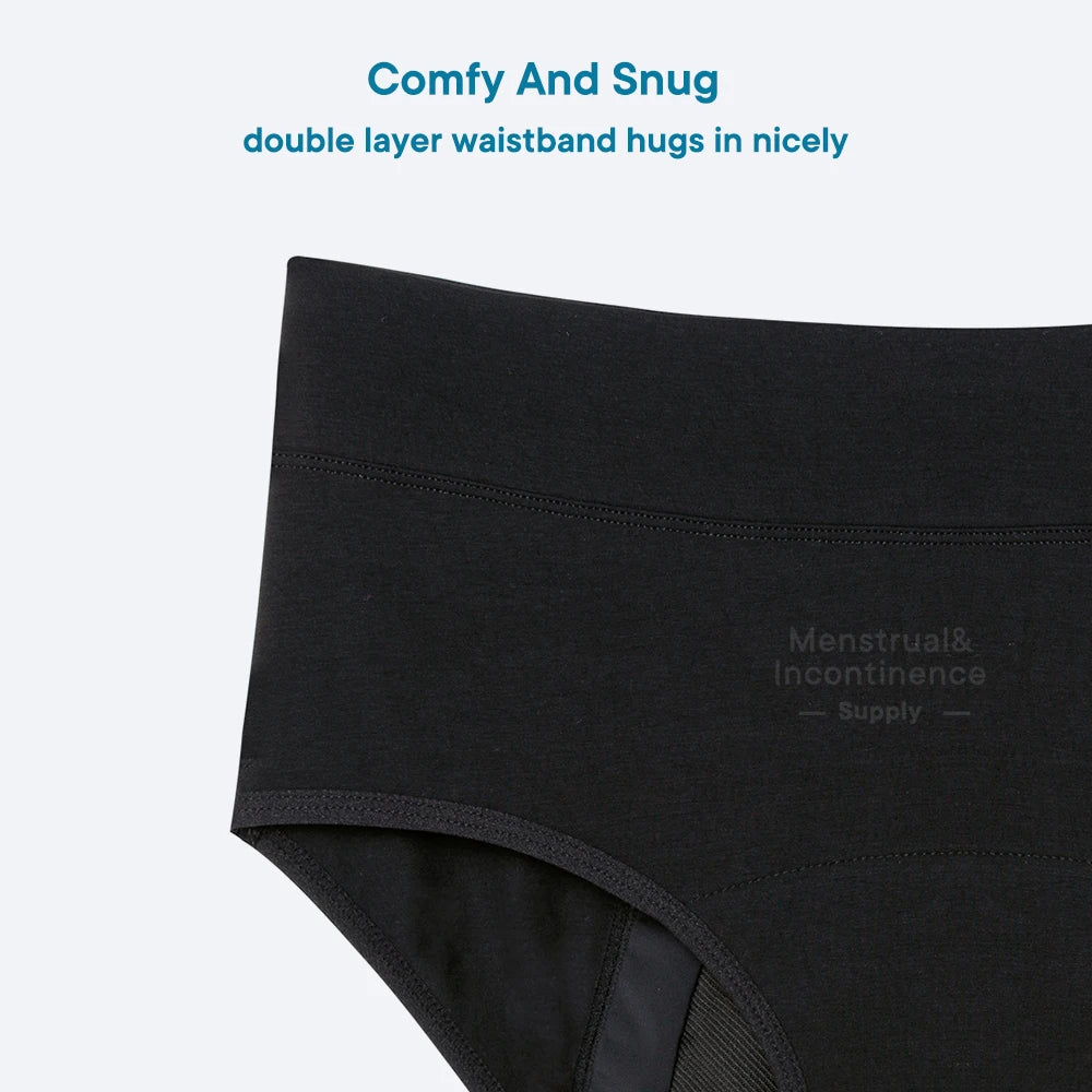 Women Incontinence Underwear Bamboo Fibre High Absorbency Reusable Washable Leakproof Panties for Bladder Leakage.