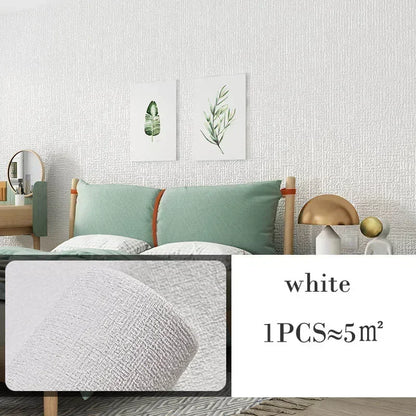 2,8/10 m 3D verdicken selbstklebende Wärmedämmung Tapete Leinen einfarbig Dekor Wandaufkleber Renovierung Antikollision