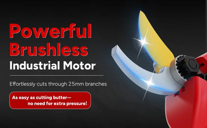 Professionelle Elektrische Gartenschere 25mm 2*1500mAh,2* 21v Lithium-Wiederaufladbar Akku Astschere, Rosenschere