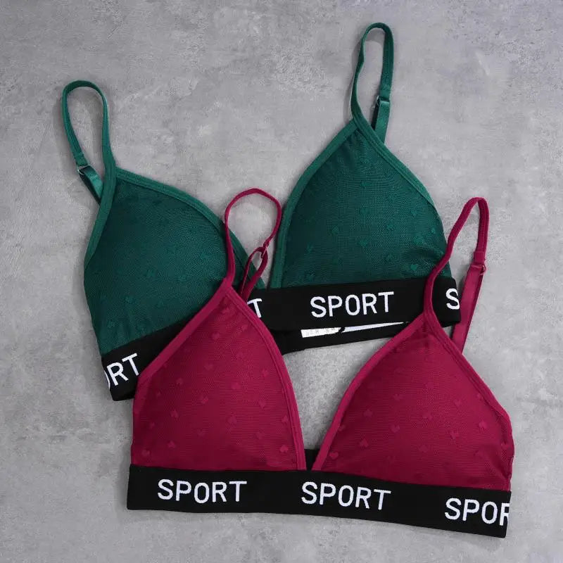 3Pcs/Set Women's Sexy Lace Bras Seamless Letter Deep V Adjusted-Straps Underwear Fashion Cozy Breathable Intimate Lingerie 2025.