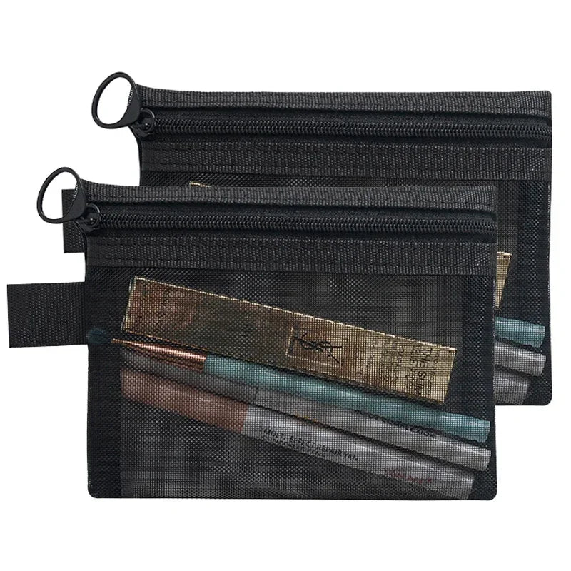 1/3pcs Mesh Clear Cosmetic Bags Small Large Black Makeup Bag Portable Travel Toiletry Organizer Case Lipstick Storage Pouch.