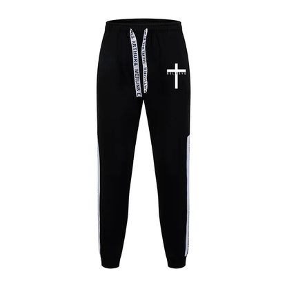 Man of Faith Hoodie Sweatpants 2pcs Set Men's Tracksuit Autumn Winter Daily Casual Sport Jogging Suit Home Outdoor Hooded Outfit.