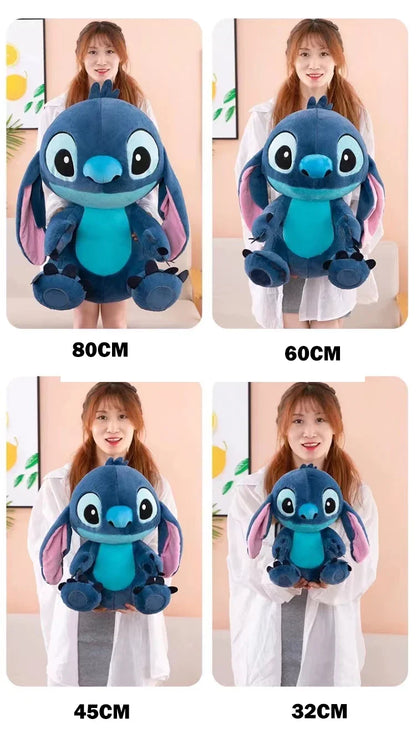 35-80CM Disney Lilo & Stitch Doll Cartoon Angel Plush Toy Cute Anime Soft Stuffed Kawaii Companion Children's Birthday Gift.