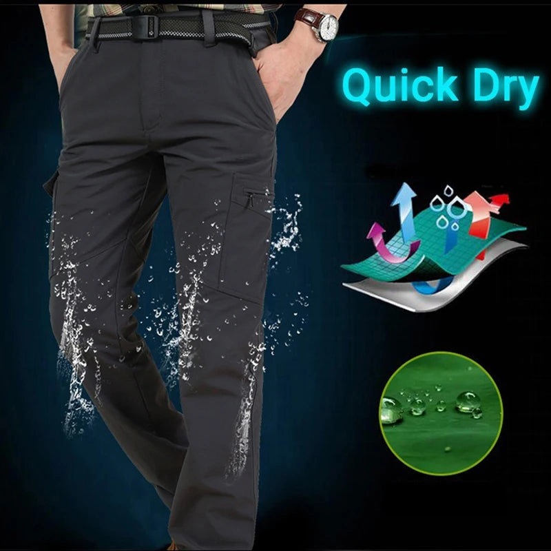 2023 Outdoor Waterproof Tactical Cargo Pants Men Breathable Summer Casual Army Military Long Trousers Male Quick Dry Cargo Pants.