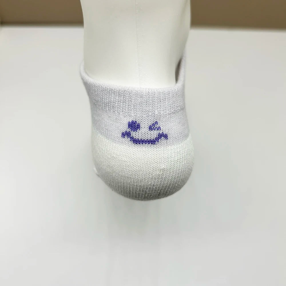 4 Pairs Cotton Women's Boat Socks No Show Socks Set for Lady White Invisible Cotton Socks Pack Pink Black Breathable Summer