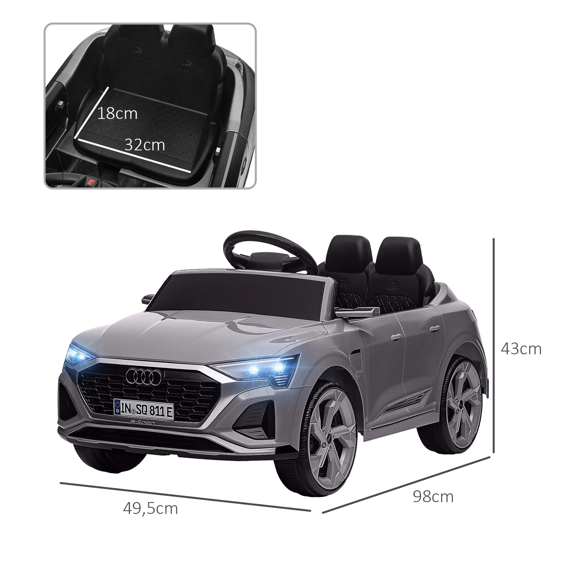 Aiyaplay Electric Car for Children +3 Years Audi Q8 Etron Sportback.