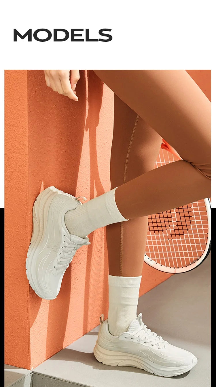 Xtep 299 Leather Running Streamline For Women 2024 Winter Running Shoes Leisure Training Sneaker(Suggest 1 size up) 876418110021.