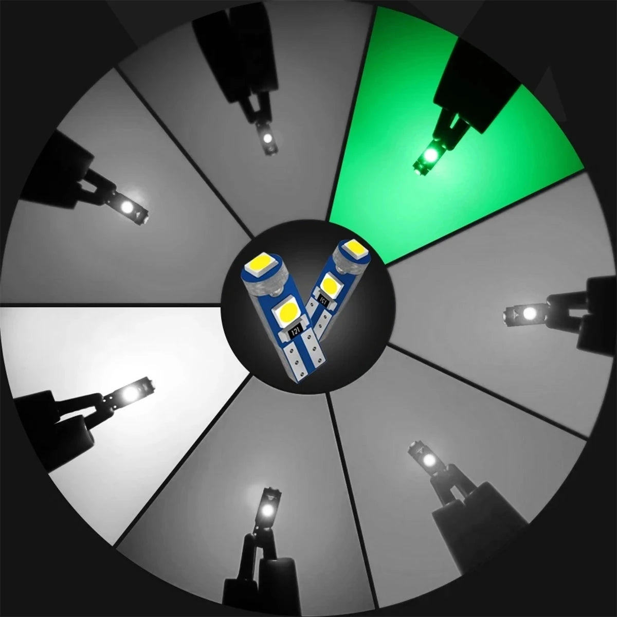 10X T5 Led-lampe W3w Auto Lichter Lizenz Lampe Motorrad Dashboard Licht Auto 3smd 12v Canbus Innen Mini rote Dome Lesen Lampen.