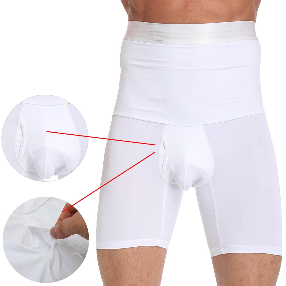 Männer Body Shaper Bauch-steuer Shorts Shapewear Bauch Gürtel Boxer Briefs Hohe Taille Abnehmen Unterwäsche Bein Kompression Höschen