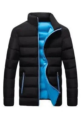 Men's thick cotton sportswear stand collar open collar outdoor casual jacket warm clothing autumn and winter jacket.
