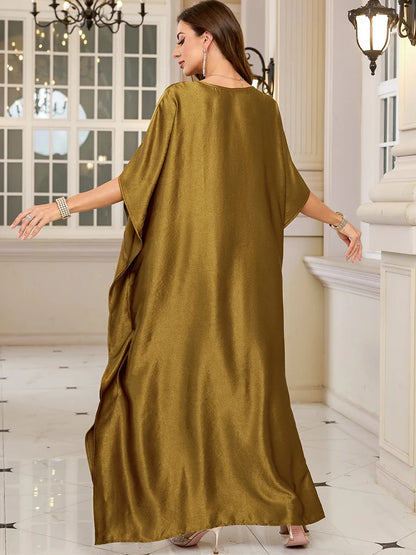 Frauen bestickte lange Kaftane Plus Size Kaftan Kleider Strand Badeanzug Cover Up Moomoo Kleid marokkanische Robe.