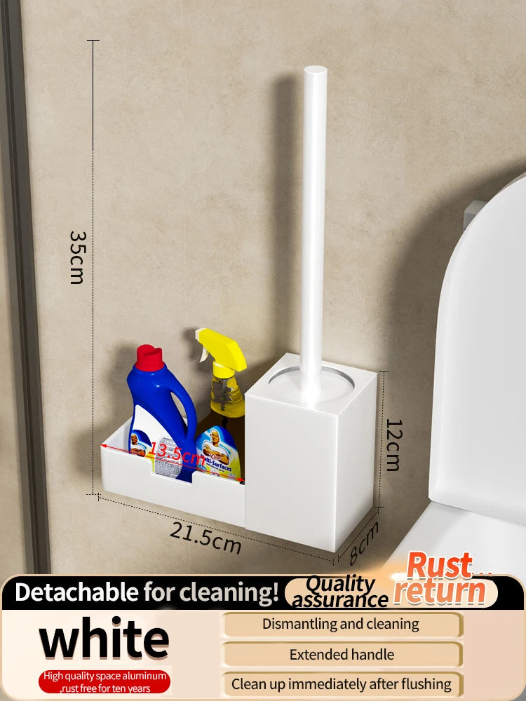 Kein Stanzen Badezimmer-Toilettenregal/Badezimmer-Wandbehang-Toilettenregal/Toilettenbürstenaufbewahrung