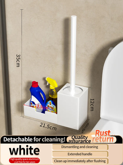 Kein Stanzen Badezimmer-Toilettenregal/Badezimmer-Wandbehang-Toilettenregal/Toilettenbürstenaufbewahrung