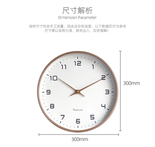 2025 neue 10/12/14 zoll Nordic Massivholz Einfache Wanduhr Wohnzimmer Dekoration Stille Mode Licht Luxus kreative Uhr