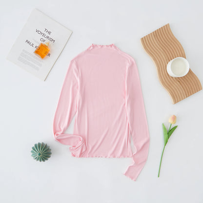 2025 Running Solid Black White Women T-shirt Long Sleeve Tops Women Autumn Winter Korean Fashion Modal Elegant T-shirts.