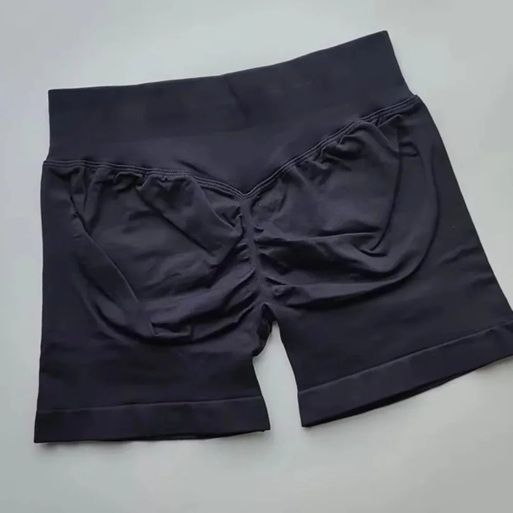 WOMEN SPORTS Impact Shorts Low Ribbed Waist Seamless Scrunch Bum Workout Gym Shorts Booty Hight Stretch Running Shorts.