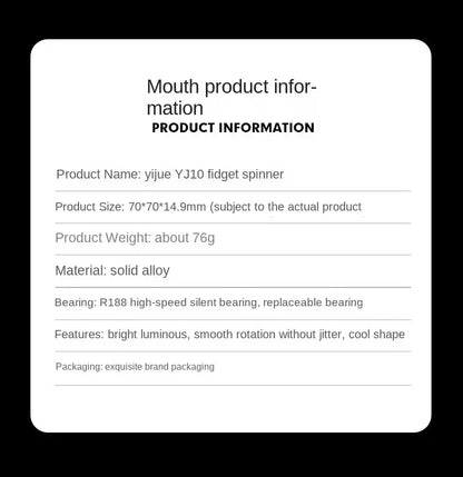 uminous metal EDC fidget spinner stress relief pressure reduction finger toy cool spinner ADHD  aids Creativity gift for boys.