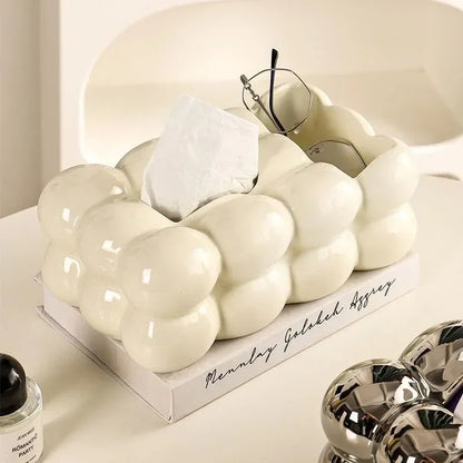 1PC Cloud Design Tissue Boxes Storage Napkin Holder Paper Case Ornament Craft Desktop Tissue Holder Kitchen Tissue Box.