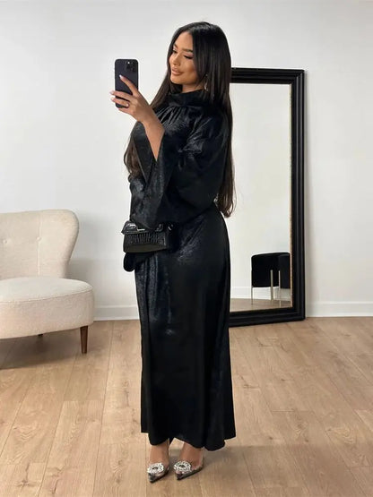 Fashion Satin Abaya Dubai Luxury 2024 Muslim Kaftan Dress Abayas For Women Kebaya Caftan Marocain Robe Femme Musulmane Vestidos.