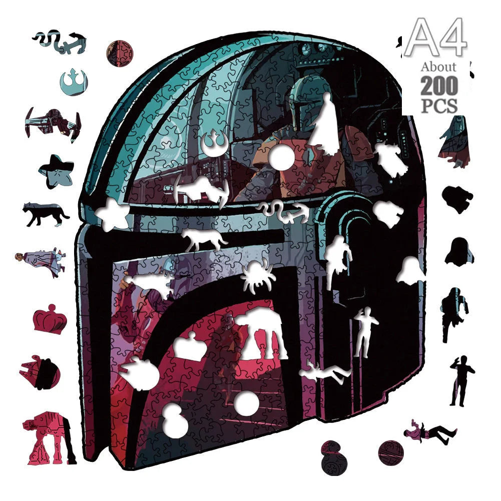 Movie Characters Wooden Puzzle Film Star Wood Jigsaws 2D Magic School Badge Character Jigsaw Toys for Kids