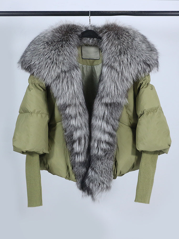 Lose Natürliche Echt Fox Pelz Kragen Mantel Dicke Neue Europäische Mode Weiße Ente Unten Jacke Winter Frauen Warme Luxus Oberbekleidung