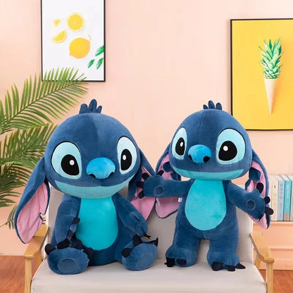 35-80CM Disney Lilo & Stitch Doll Cartoon Angel Plush Toy Cute Anime Soft Stuffed Kawaii Companion Children's Birthday Gift.