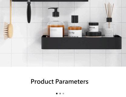 2 Packungen schwarzes Duschregal zur Wandmontage, Badezimmer-Organizer, Regal mit Haken, Küchendekoration, Regale an der Wand