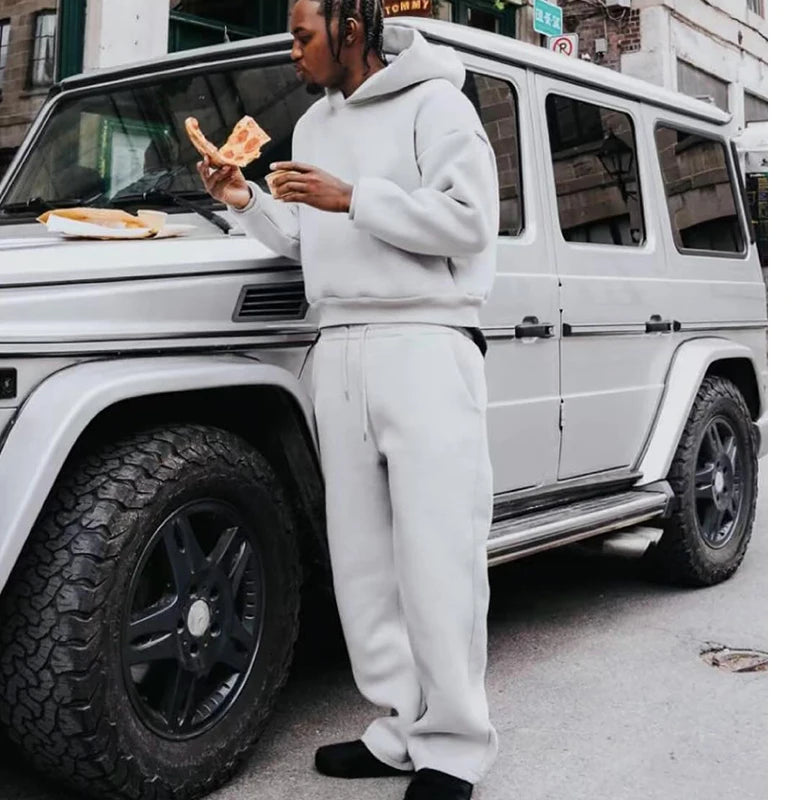 High Street Gothic Einfarbig Sweatshirt Anzug Punk Harajuku Vintage Hip Hop Rock Tasche Casual Streetwear Y2K männer Jogginghose.