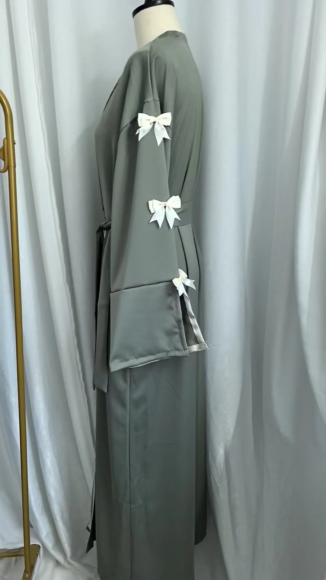 Eid Muslimischen Bogen Abaya Frauen Kleider Jalabiya Vestidos Largos Split Hülse Ramadan Marokko Dubai Lange Robe Party Islam Kaftan 2025
