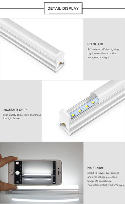 50CM T5 T8 Aluminum LED Light Tube 15W 25W LED Lamp Tube 220V For Desk Work Shop Garage Warehouse Kitchen Cabinet Lighting.