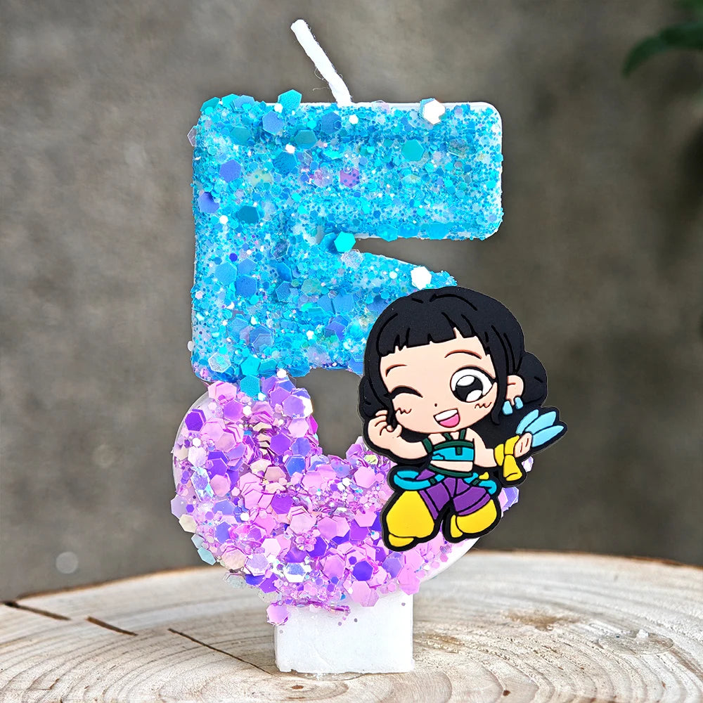 Heißer Kpop Dämon Jäger Thema Kerze 3D Nummer 0-9 Kinder Geburtstag Kuchen Dekoration Baby Dusche Anime Party liefert Geschenke.