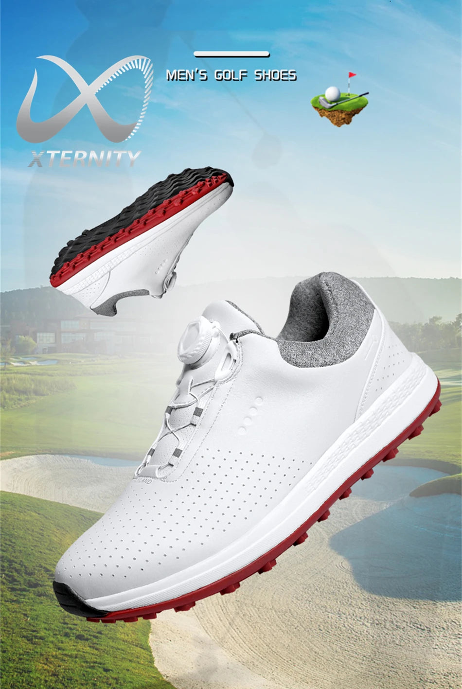 Breathable Luxury Golf Shoes Men Comfortable Outdoor Spikeless Golf Sport Training Sneakers Non-Slip Waterproof Walking Footwear.