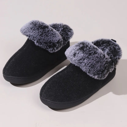 Smile Pop New Men Plush Slippers Indoor Fluffy Fur Home Men Slippers Outdoor Warm Closed Soft Non-slip Fuzzy Winter Men Shoes.