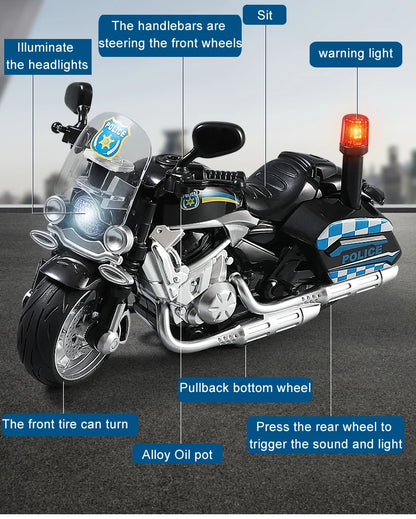 1:12 Sound Light Motorcycle Alloy+Plastic Moto Car Model Diecast Play Vehicles Decoration Collection Boy Toys For Children Gift.