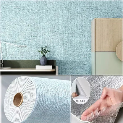 3D Linen Foam Wall Stickers Self-adhesive PVC Thickened Waterproof Background Wall Renovation Wallpaper for Bedroom Living Room