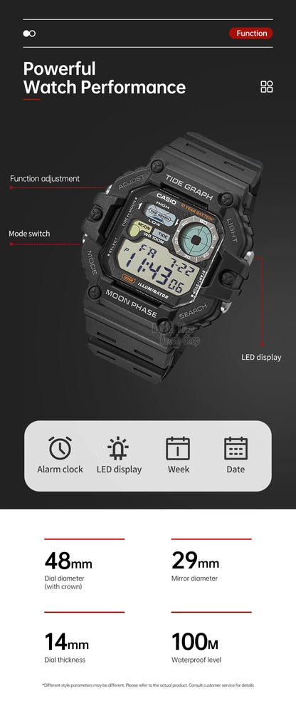 Casio Men's Watch Fashion Sports Outdoor Wristwatch Active Lifestyle Timepiece Casual Design WS-1700H series.