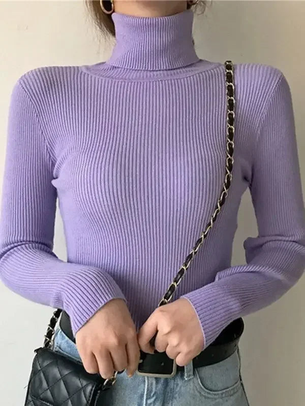 Rollkragenpullover für Damen im Herbst, gestrickt, weiche Pullover, Pullover, grundlegende weiche Pullover für Damen, 2026, Herbst und Winter