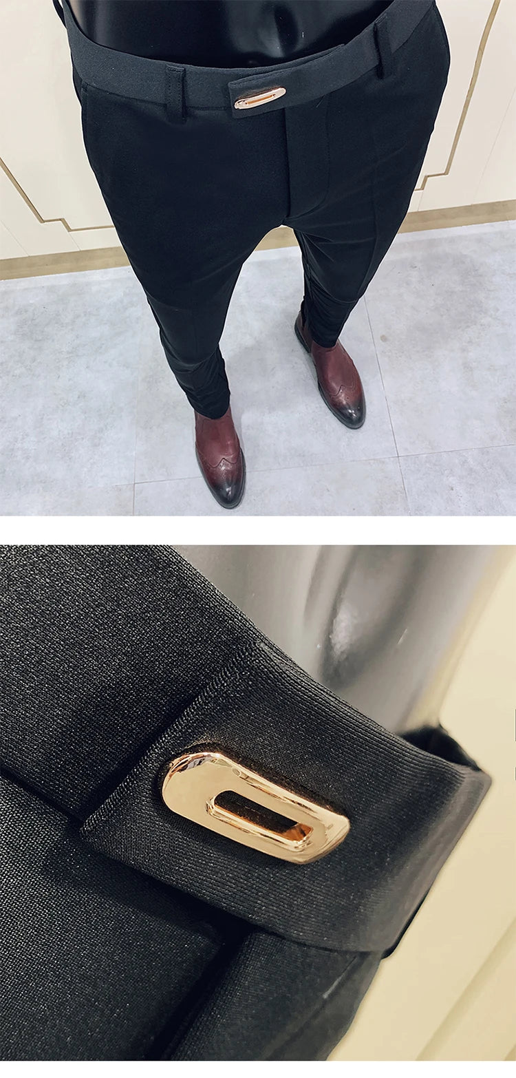 Men Suit Pants Formal Trousers Stretch Slim Pantalone Hombre Calça Masculina Solid Color Casual Dress Pants Fashion Men Clothing