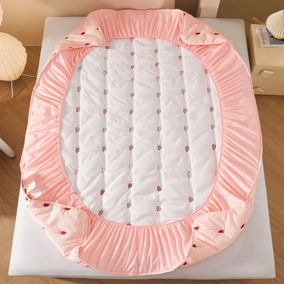 Thicken Mattress Cover 90x200 Fitted Sheets Queen Size Elastic Bedsheet Embroidered Bed Covers 매트리스커버 (Pillowcase need order).