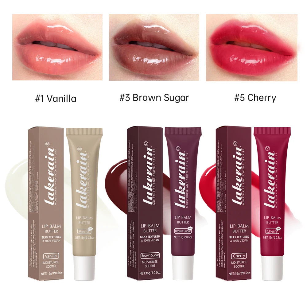 3pcs/Kit Butter Moisturizing Lip Gloss Oil Jelly Lipgloss Liquid Lipstick Lip Tint Brown Sugar Crystal Lip Balm