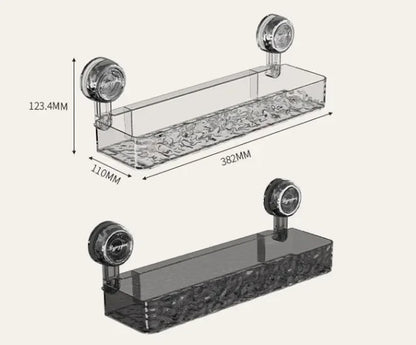 Wellpappe-Saugnapf-Aufbewahrungsregal für Badezimmer, Wandmontage, nicht stanzbar, Waschraum, Waschbecken, Waschbecken, Eck-Duschgel-Aufbewahrungsregal