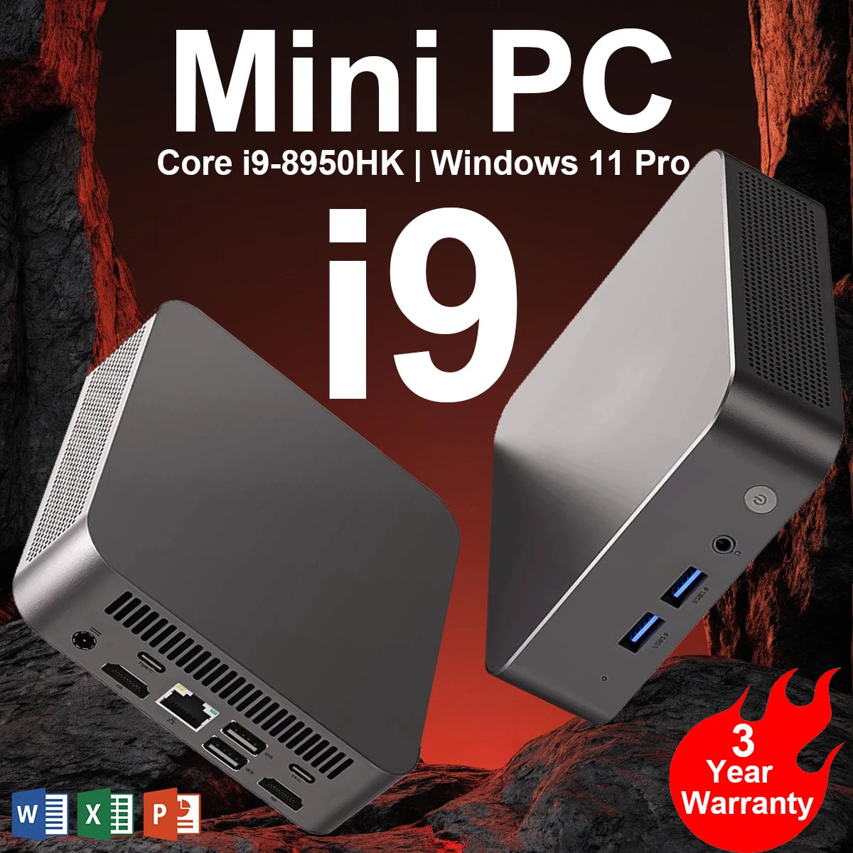 MINI PC Windows 11 Pro Core i9 8950HK DDR4 16GB M.2 SSD 1TB 2TB Computer Gaming Wifi 6 BT5.2 Office Business Desktop PC Gamer.