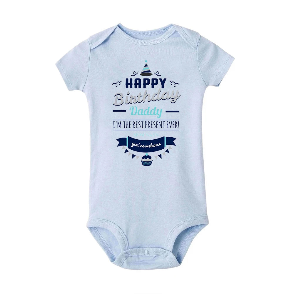 Alles Gute zum Geburtstag Papa Neugeborenes Baby Body Geschlechtsneutrale Babyartikel Säuglingskleidung Zwillinge Outfit Strampler Vater Geburtstagsgeschenk.