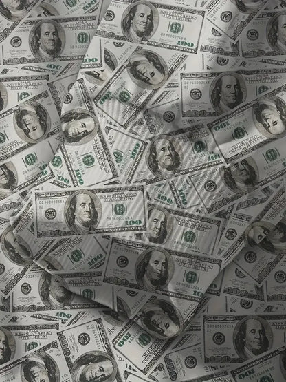 Dollar Pattern Printed Top Two Piece Men's Hooded Sweatshirt Banknote Printed Casual Hoodie Casual Fashion Sweatpants.